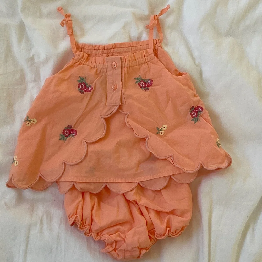 Janie and Jack Peach Floral Diaper Cover